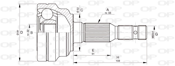 Joint Kit, drive shaft (CVJ5281.10)