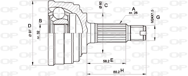 Joint Kit, drive shaft (CVJ5129.10)
