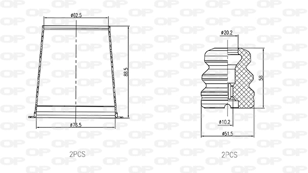 Dust Cover Kit, shock absorber (DCK5094.04)