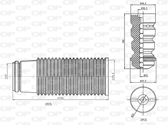 Dust Cover Kit, shock absorber (DCK5069.04)