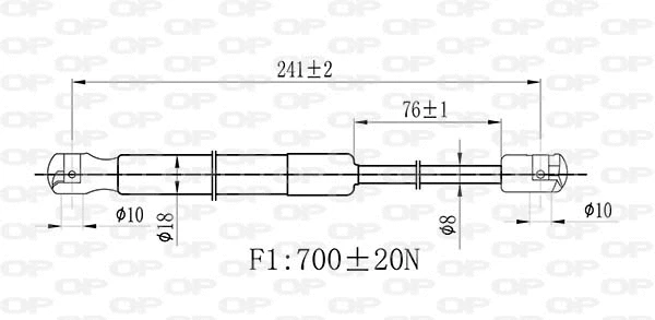 Gas Spring, bonnet (GSR6525.00)