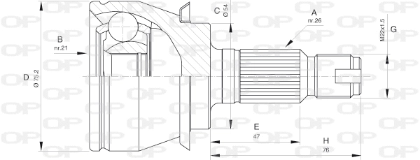 Joint Kit, drive shaft (CVJ5488.10)