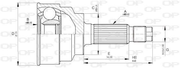 Joint Kit, drive shaft (CVJ5665.10)