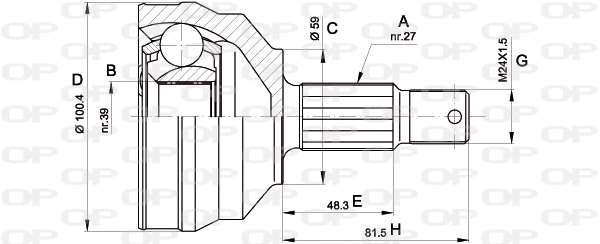 Joint Kit, drive shaft (CVJ5460.10)