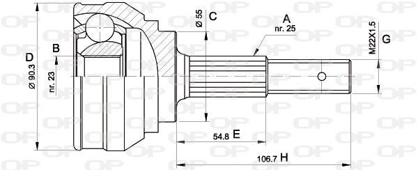 Joint Kit, drive shaft (CVJ5242.10)