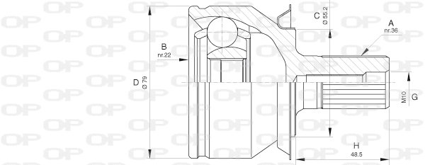 Joint Kit, drive shaft (CVJ5630.10)