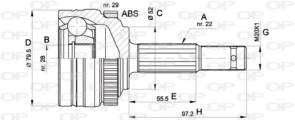 Joint Kit, drive shaft (CVJ5114.10)