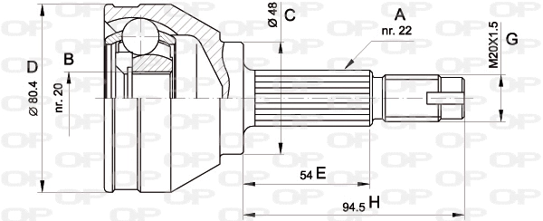Joint Kit, drive shaft (CVJ5002.10)