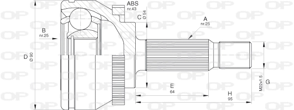 Joint Kit, drive shaft (CVJ5575.10)