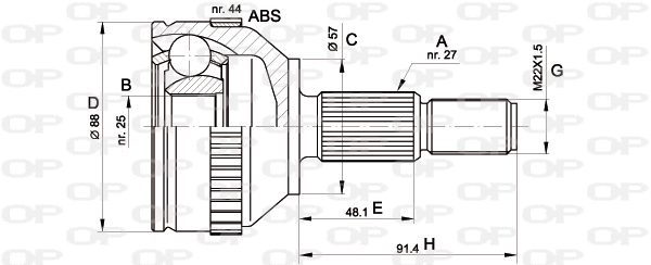 Joint Kit, drive shaft (CVJ5200.10)