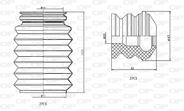 Dust Cover Kit, shock absorber (DCK5097.04)