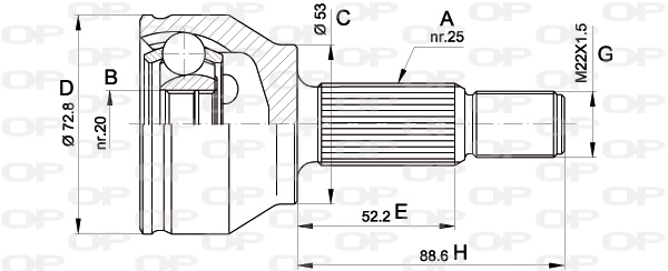 Joint Kit, drive shaft (CVJ5513.10)