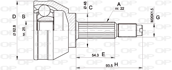 Joint Kit, drive shaft (CVJ5003.10)