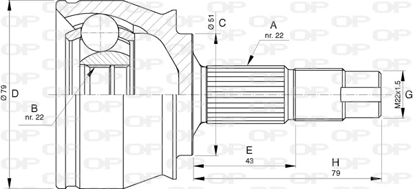 Joint Kit, drive shaft (CVJ5742.10)