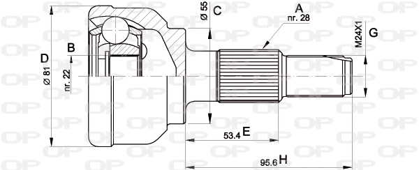 Joint Kit, drive shaft (CVJ5124.10)