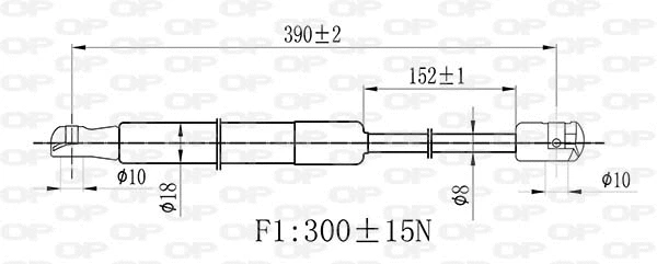 Gas Spring, bonnet (GSR6464.00)