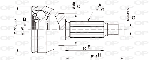Joint Kit, drive shaft (CVJ5033.10)
