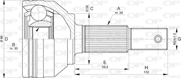 Joint Kit, drive shaft (CVJ5755.10)