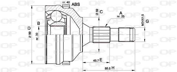 Joint Kit, drive shaft (CVJ5275.10)