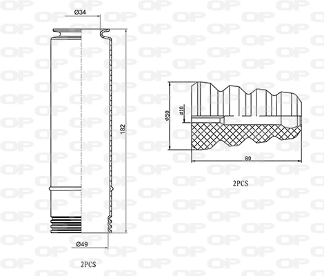 Dust Cover Kit, shock absorber (DCK5089.04)