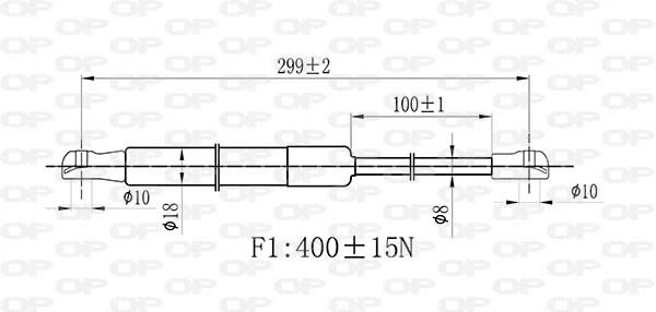 Gas Spring, bonnet (GSR6527.00)
