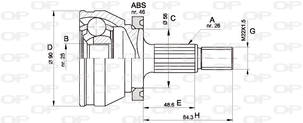 Joint Kit, drive shaft (CVJ5167.10)