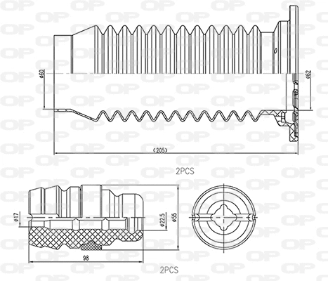 Dust Cover Kit, shock absorber (DCK5043.04)