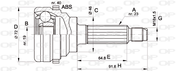 Joint Kit, drive shaft (CVJ5274.10)
