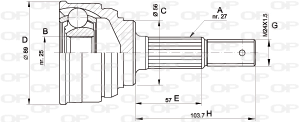 Joint Kit, drive shaft (CVJ5319.10)