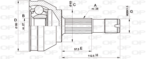 Joint Kit, drive shaft (CVJ5018.10)