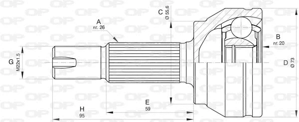 Joint Kit, drive shaft (CVJ5839.10)