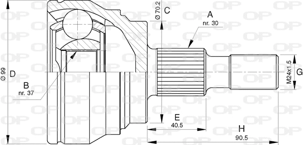 Joint Kit, drive shaft (CVJ5773.10)