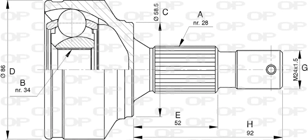 Joint Kit, drive shaft (CVJ5767.10)