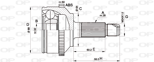 Joint Kit, drive shaft (CVJ5509.10)