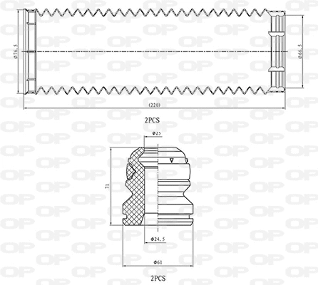 Dust Cover Kit, shock absorber (DCK5057.04)