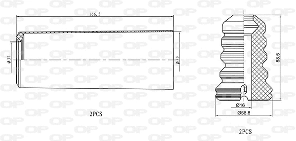 Dust Cover Kit, shock absorber (DCK5058.04)
