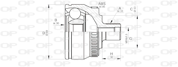Joint Kit, drive shaft (CVJ5233.10)