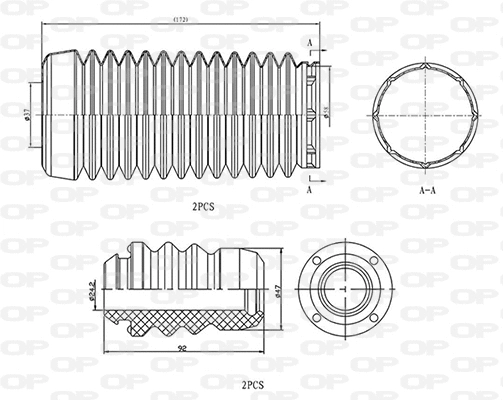 Dust Cover Kit, shock absorber (DCK5046.04)