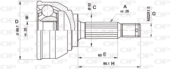 Joint Kit, drive shaft (CVJ5061.10)