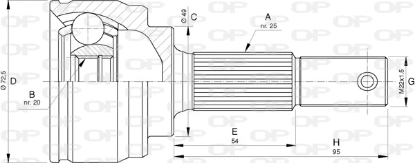 Joint Kit, drive shaft (CVJ5752.10)