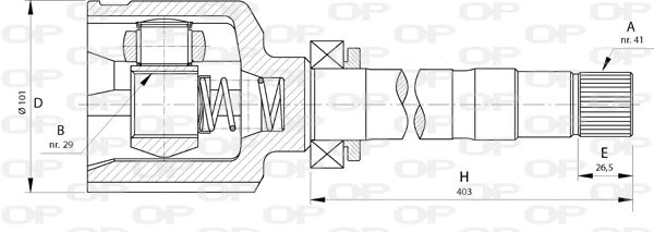 Joint Kit, drive shaft (CVJ5724.20)
