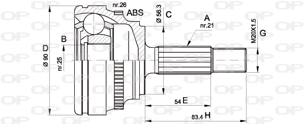 Joint Kit, drive shaft (CVJ5279.10)