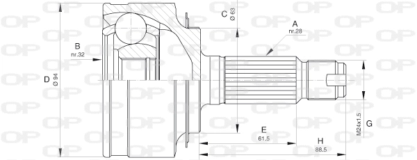 Joint Kit, drive shaft (CVJ5606.10)