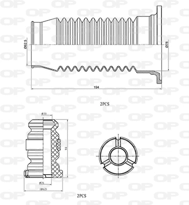 Dust Cover Kit, shock absorber (DCK5049.04)