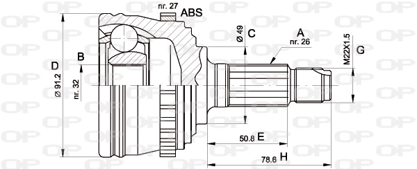 Joint Kit, drive shaft (CVJ5264.10)