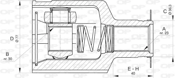 Joint Kit, drive shaft (CVJ5834.20)