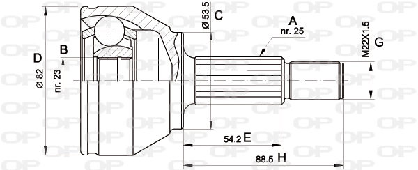 Joint Kit, drive shaft (CVJ5344.10)