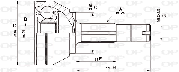 Joint Kit, drive shaft (CVJ5463.10)