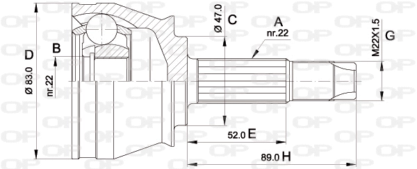 Joint Kit, drive shaft (CVJ5436.10)