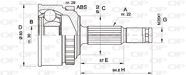 Joint Kit, drive shaft (CVJ5303.10)